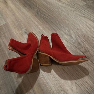 Red Suede Ankle Boots